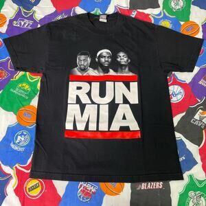 Y2K NBA Big 3 Miami Heat LeBron James Dwayne Wade Chris Bosh Basketball Tee